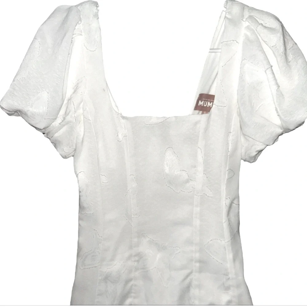 NWOT Show Me Your Mumu Mia Dress in white with butterfly stitch size Small